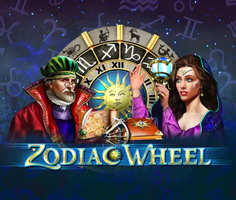 Zodiac Wheel Bell Link için özgün tanıtım görseli: slot oyunu düzenini soyut geometrik desenle gösterir.